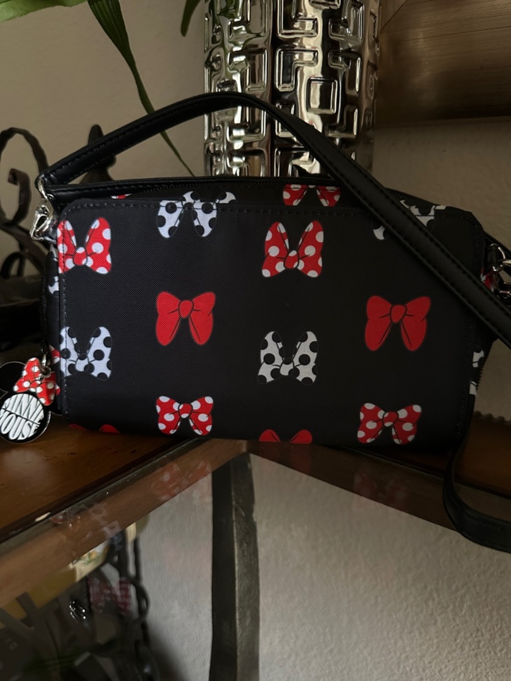 Disney parks Black Bow-Print Crossbody